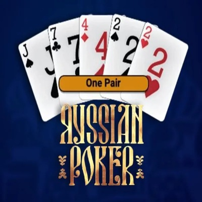 Russian Poker slot logo by OneTouch Games at Level up Casino